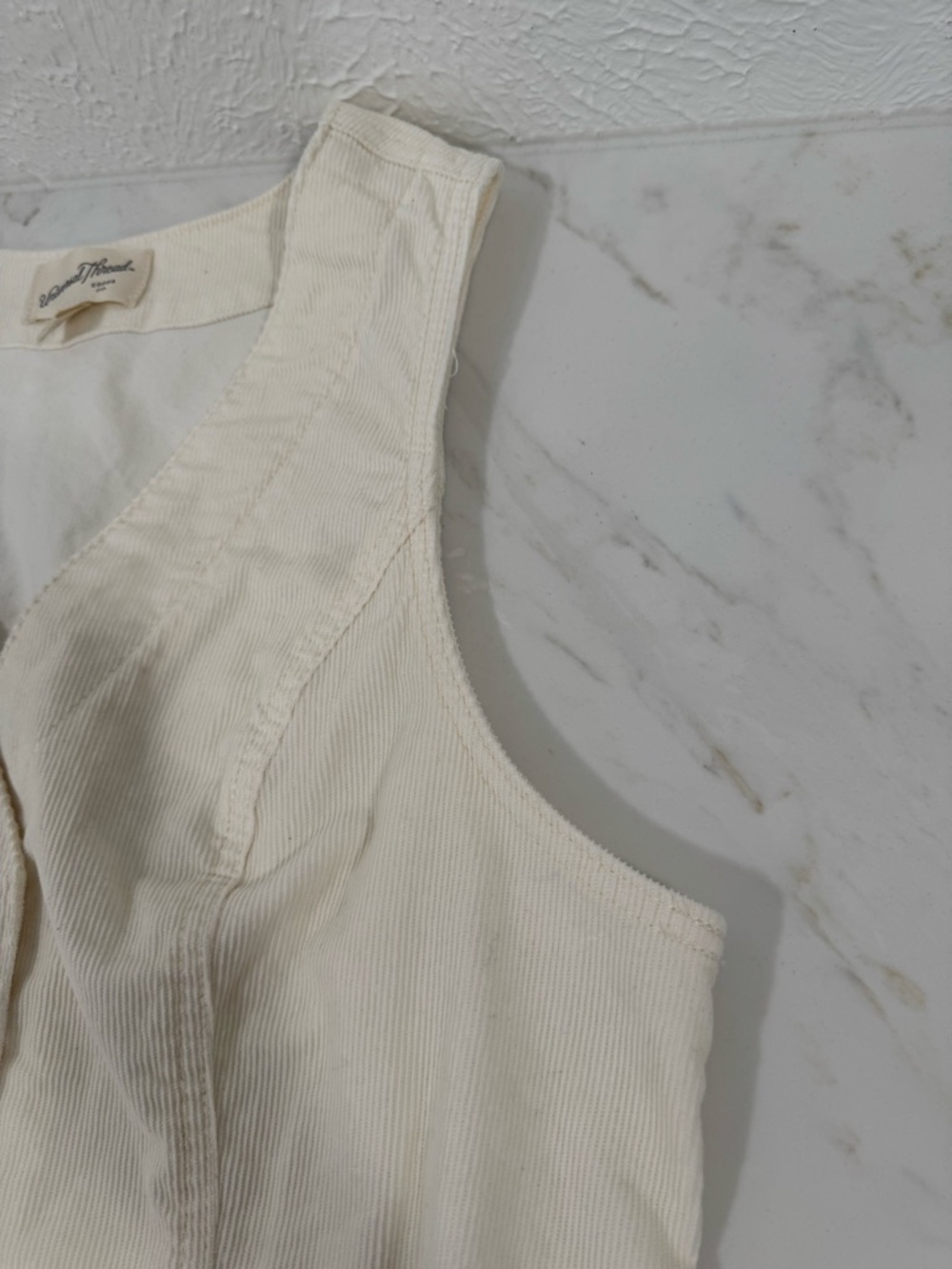Size M Universal Thread Cream Ribbed Tank Top - Picture 8 of 13